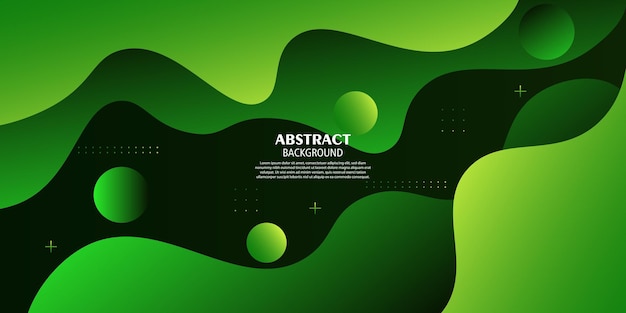 Grünes geometrisches Geschäftsbannerdesign Kreatives Bannerdesign mit Wellenform und kreisförmigem Hintergrund
