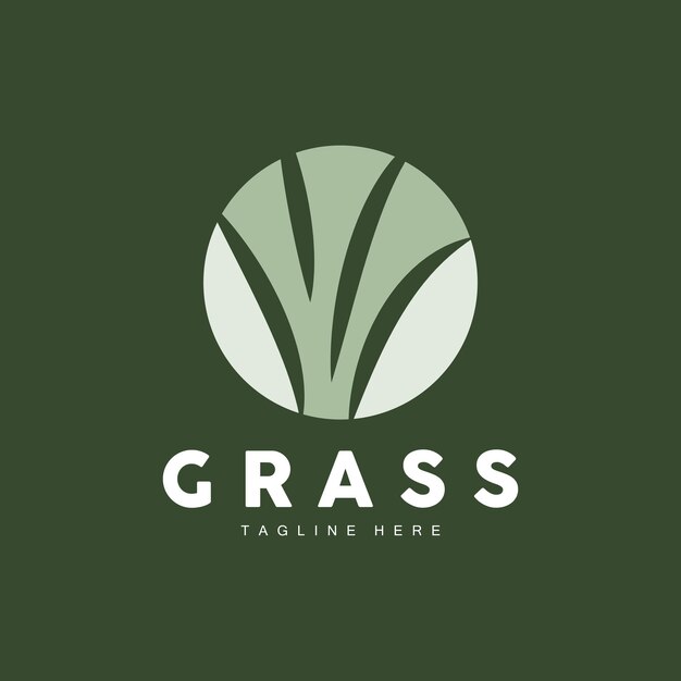 Grünes Gras Logo Design Bauernhof Landschaft Illustration Naturlandschaft Vektor