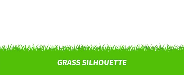 Vektor grünes gras silhouette hintergrund vektor-illustration für konzeptdesign
