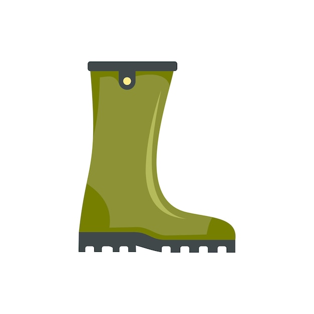 Grünes gummistiefel-symbol flache illustration des grünen gummistiefel-vektorsymbols für webdesign