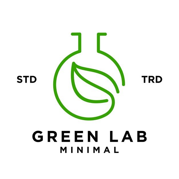 Vektor grünes laborblatt logo-icon-design-illustration