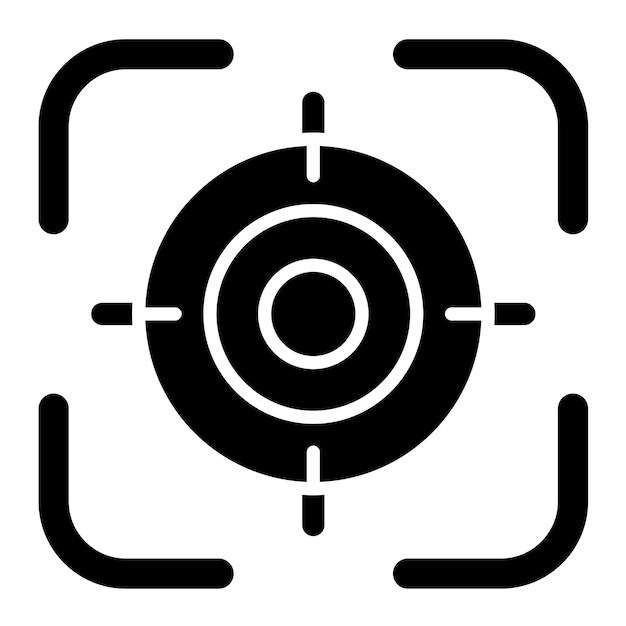 Grundlegende Ziel-Glyphe, solide schwarze Illustration