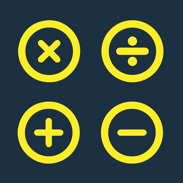 Vektor grundlegendes mathematisches symbol plus- und minus-multiplikations-division-gleich-symbol