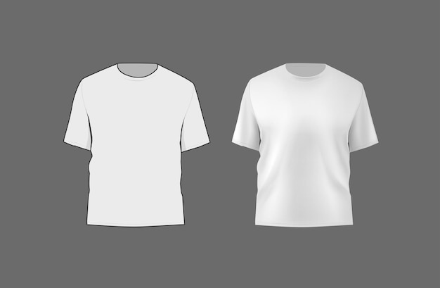 Grundlegendes schwarzes Männer-T-Shirt-Mockup Vorder- und Rücksicht Leere Textildruckvorlage für Modekleidung
