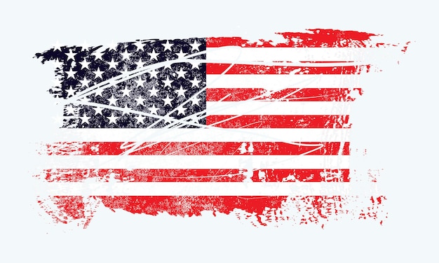 Vektor grunge amerikanische flagge hintergrund raster-version vintage amerikanische flagge grunge usa-flagge grunge-abbildung flagge der usa gebrochen amerikanische flagge