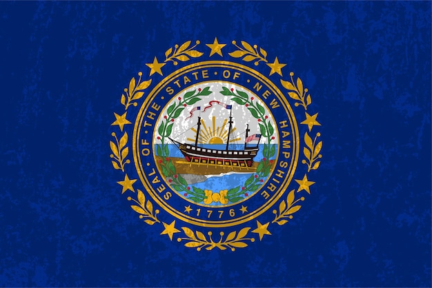 Grunge-flagge des staates new hampshire vektorillustration