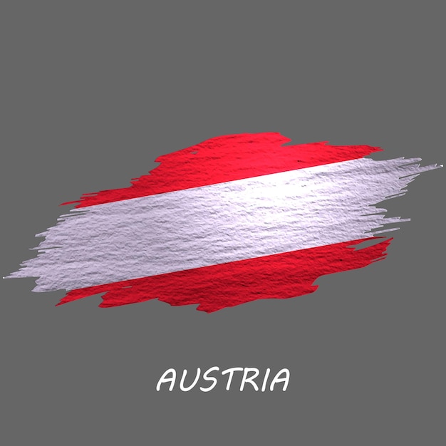 Grunge gestaltete flagge österreichs pinselstrichhintergrund