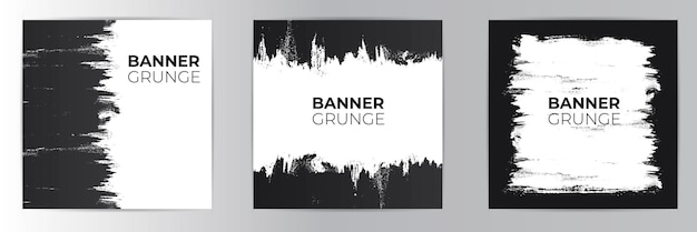 Vektor grunge handgezeichneter hintergrund set banner-format aquarell textur hintergrund