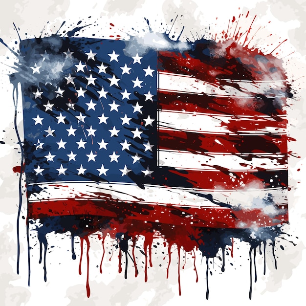 Grunge-illustration der amerikanischen flagge