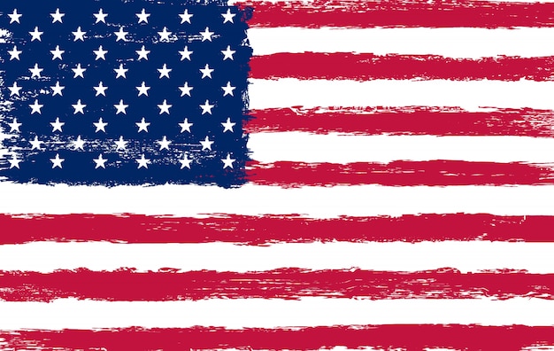 Grunge pinselstrich amerikanische flagge