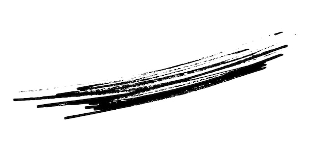 Vektor grunge schwarzer pinselstrich isoliert auf weißer freihand-vektorillustration