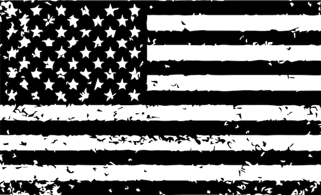 Grunge Schwarzweiss-amerikanische Flagge