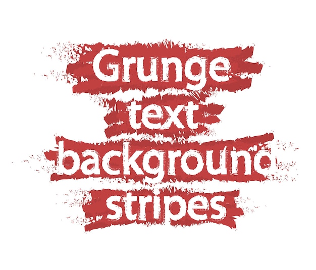 Vektor grunge-text-hintergrundstreifen. rote farblinien. vektor-clipart isoliert auf weiß