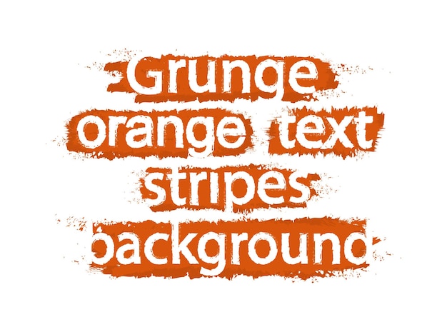 Grunge Texthintergrundstreifen. Orangefarbene Linien. Vektorclipart getrennt auf Weiß