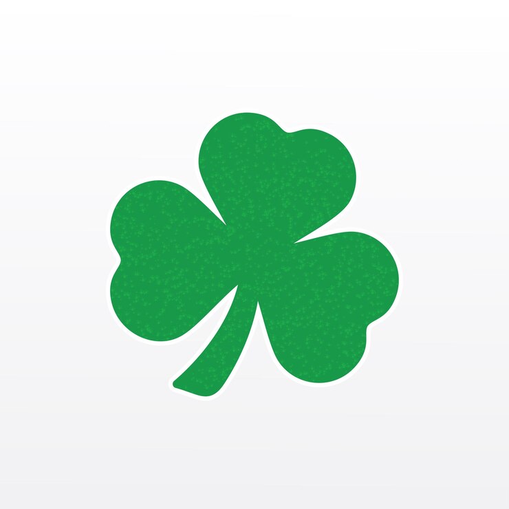 Vektor grunge textur klee shamrock blatt isoliert auf weißem hintergrund