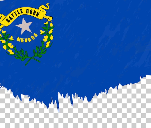 Grungestyle-flagge von nevada auf durchsichtigem hintergrund