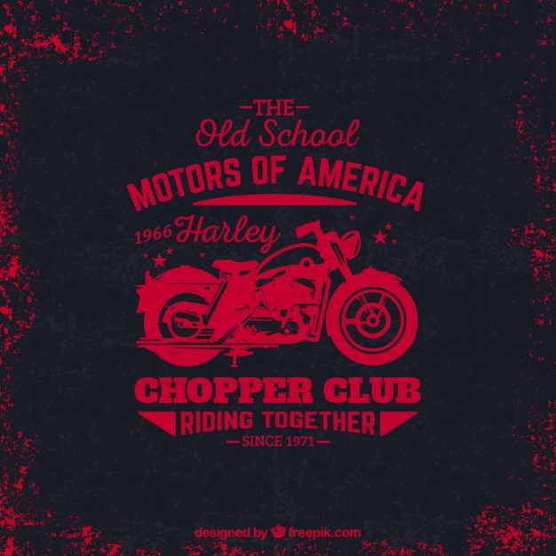 Grungy chopper club-logo