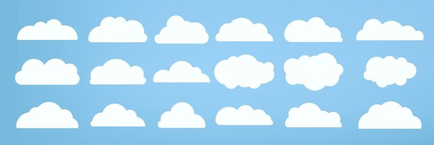 Gruppe weißer Wolken Objekt, das in Wolkenkonzepten verwendet wird Elementwolken Objektwolken Cartoon-Stil