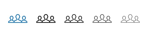 Gruppen-Symbol Umriss-Vektor-Logo für die Web-Ui