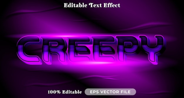 Gruselig redigierbarer Texteffekt lebendige moderne Farbe glänzender Textstil-Effekt