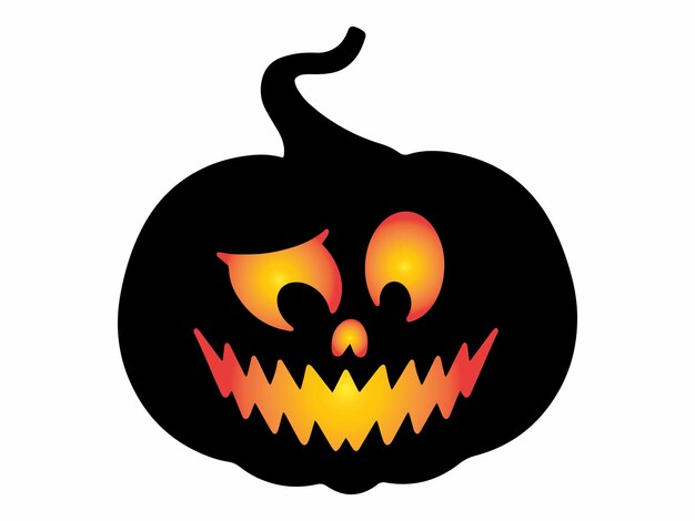 Gruselige gesichts-kürbis-halloween-illustration