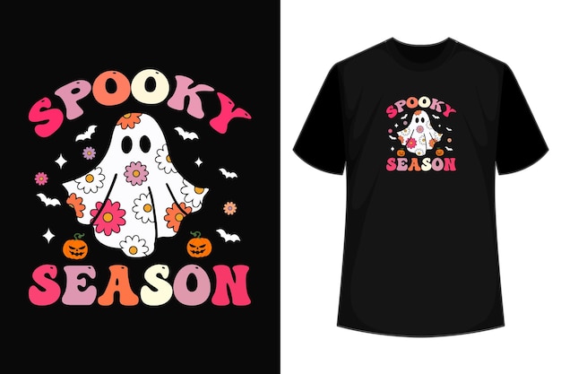 Gruselige Jahreszeit Retro SVG Typografie Schriftzug Halloween T-Shirt Design