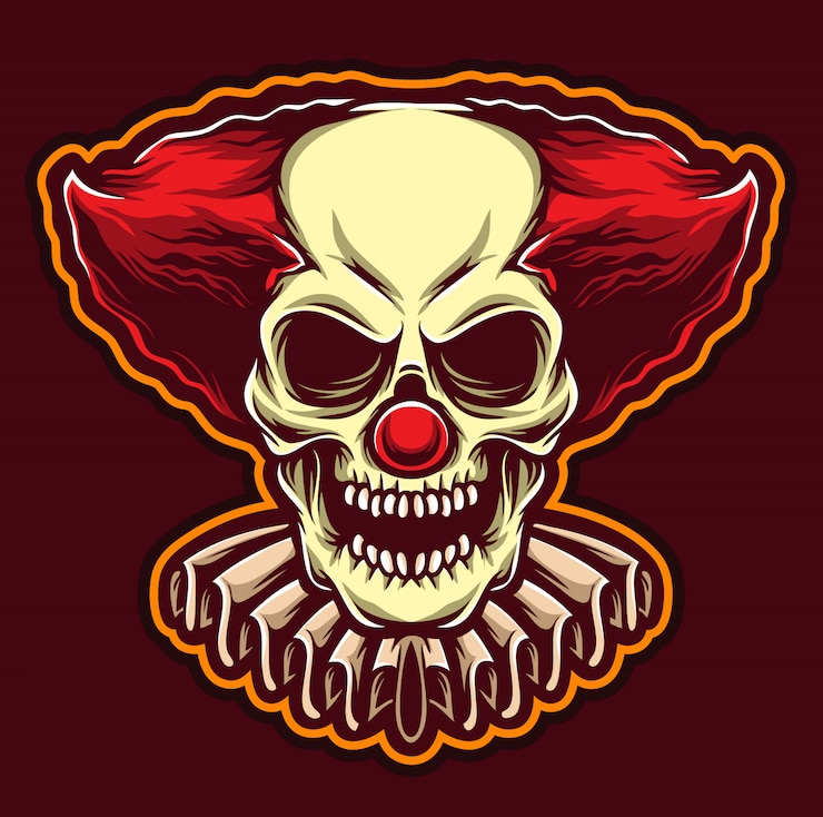 Vektor gruseliges clown-logo