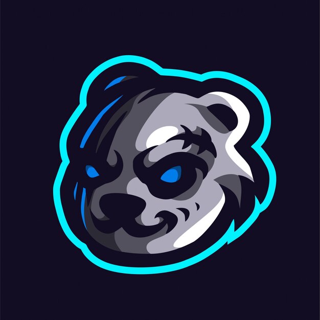 Gruseliges panda-e-sport-logo