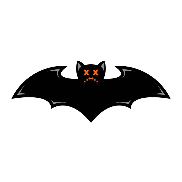 Vektor gruseliges schwarzes halloween-fledermaus-vektorsymbol