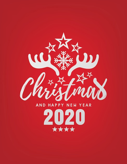 Grußkarte der frohen Weihnachten und des guten Rutsch ins Neue Jahr 2020