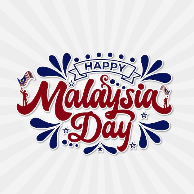 Grußkarte des glücklichen malaysischen unabhängigkeitstags mit der hand
