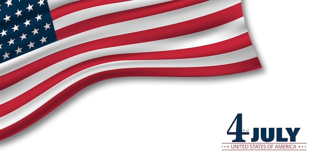 Grußkarte zum amerikanischen Unabhängigkeitstag, Banner, Poster mit der Karte der Vereinigten Staaten vom 4. Juli.