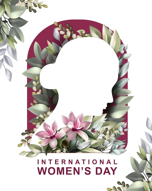 Vektor grußkarte zum internationalen frauentag mit blumenelementen vektorillustration