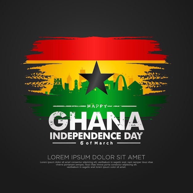 Vektor grußkartenvorlage zum unabhängigkeitstag von ghana