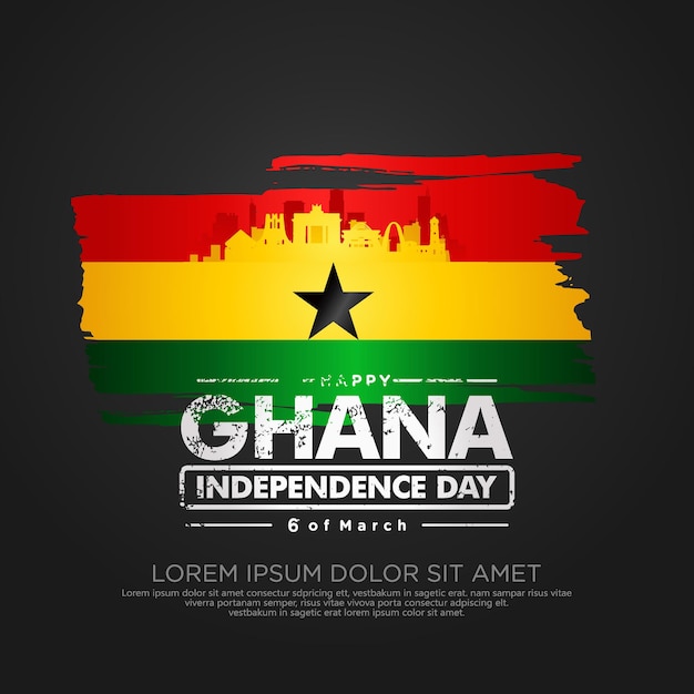 Vektor grußkartenvorlage zum unabhängigkeitstag von ghana