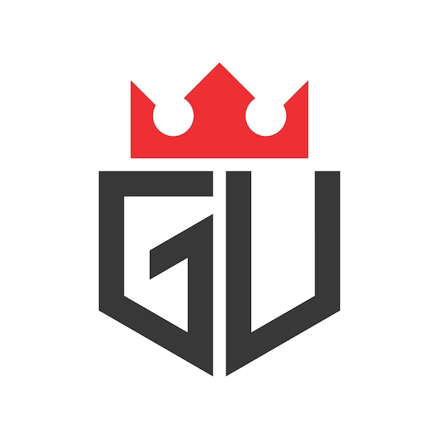 GU-Logo-Design-Vorlage für die Buchstabenkrone