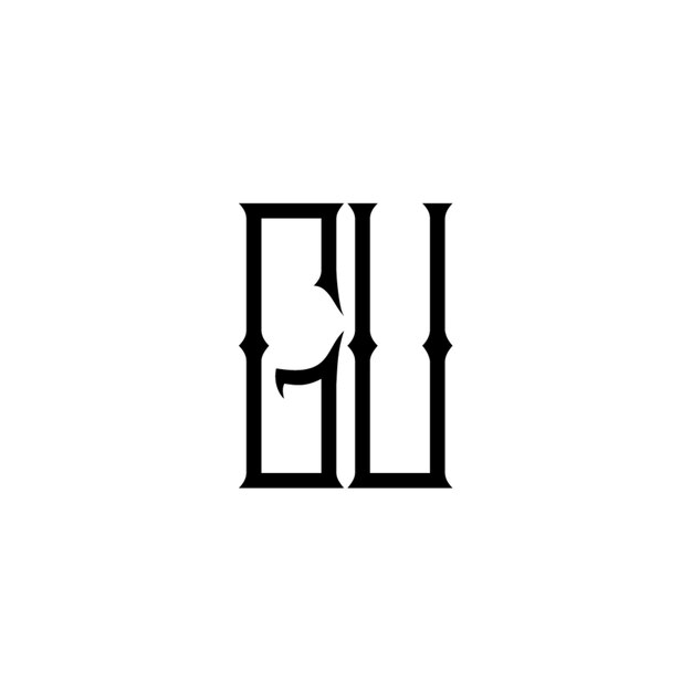 GU Monogramm Logo Design Buchstabe Text Name Symbol Monochrom Logotyp Alphabet Zeichen Einfaches Logo