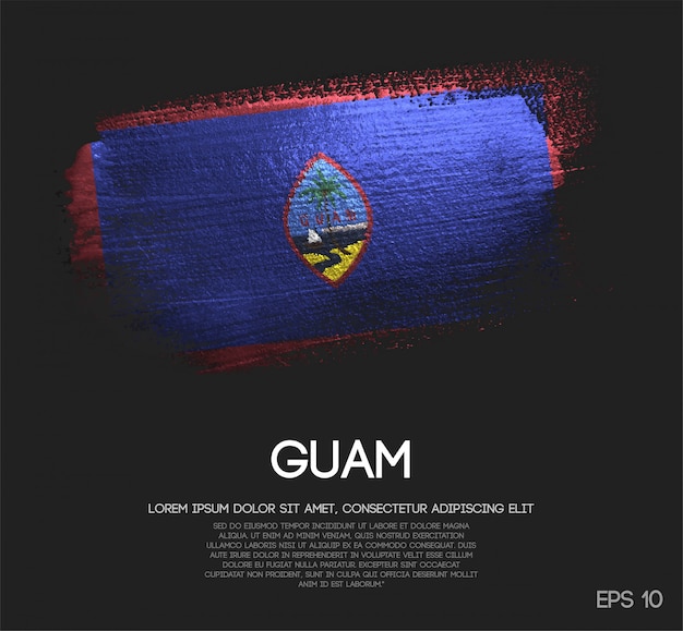 Guam flag aus glitter sparkle pinsel farbe