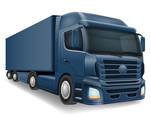 Güterlastwagen Lieferung von Fracht in einer großen Vektor-Illustration