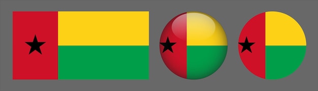 Guinea bissau flag set sammlung vektor