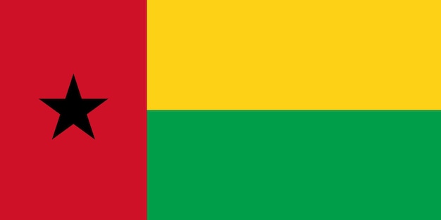 Vektor guinea-bissau-flagge einfache illustration für unabhängigkeitstag oder wahlen