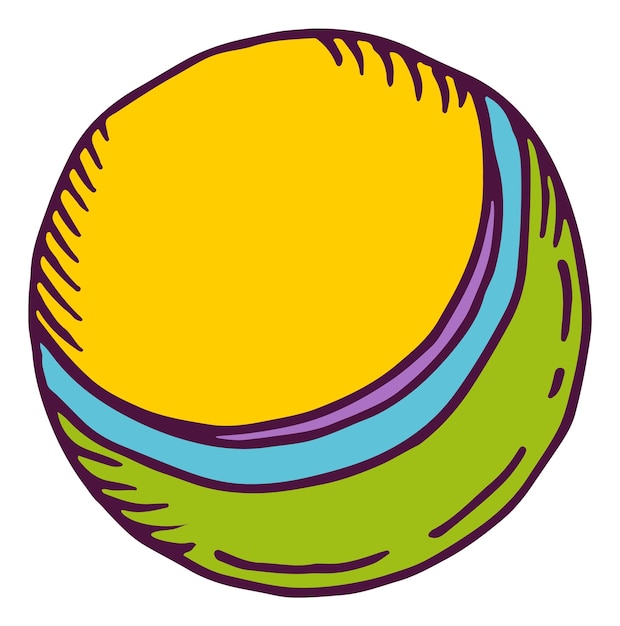 Vektor gummiball-symbol farbskizze des kinderspielspielzeugs