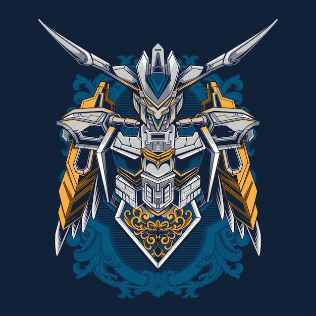 Gundam Bael Detail Illustration für T-Shirt walpaper