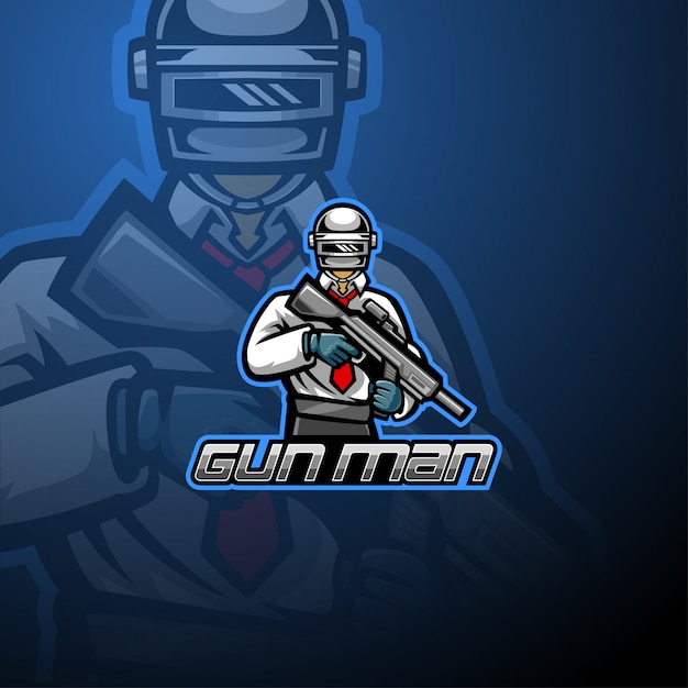 Gunner esport maskottchen logo design