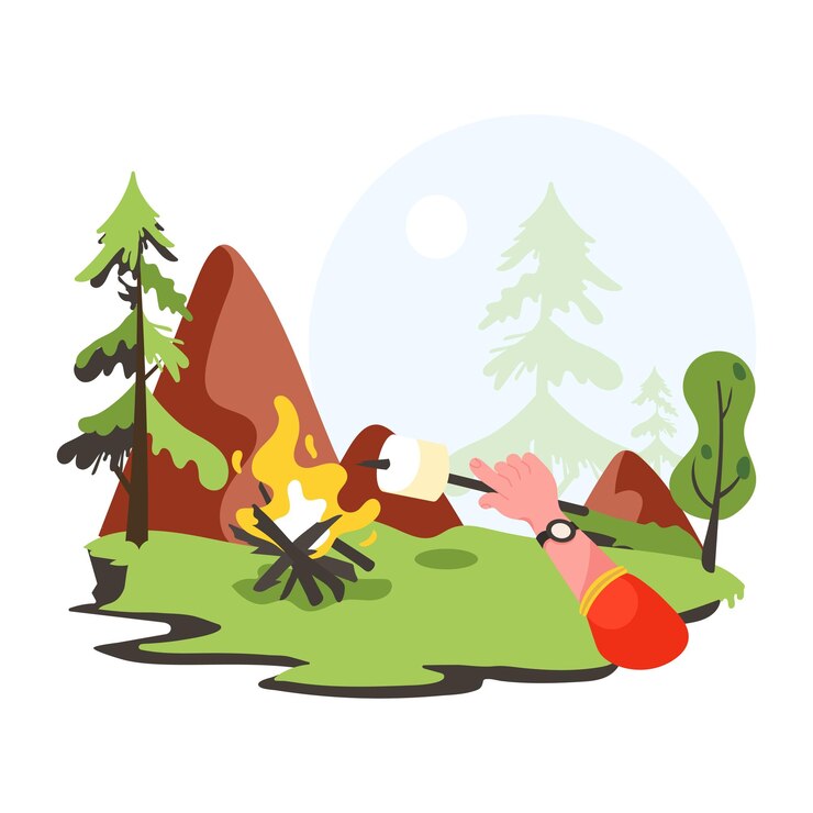 Vektor gut gestaltete flache illustration des waldes