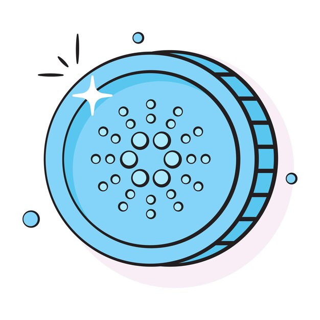 Gut gestaltetes Ikonen von Cardano-Münzen, Kryptowährungs-Münzvektor-Design