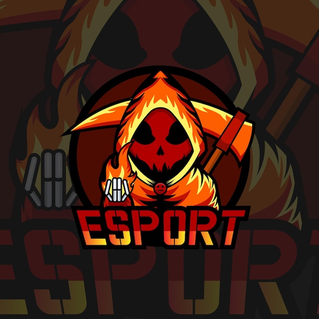 Vektor gute feuerschädel-vektorgrafik für ihr esport-team-logo oder ihren kanal