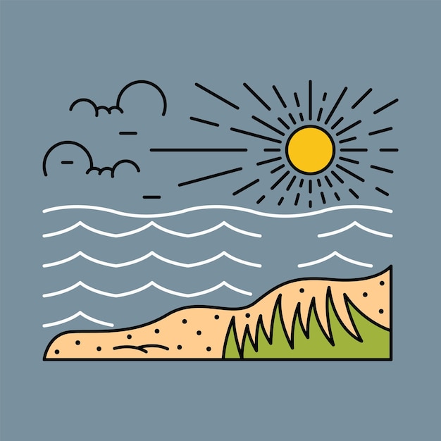 Vektor gute sicht auf das strandgrafik-illustrationsvektorkunst-t-shirt-design