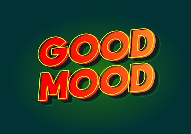 Gute Stimmung Text-Effekt in 3D-Aussehen mit Gradient lila gelbe Farbe