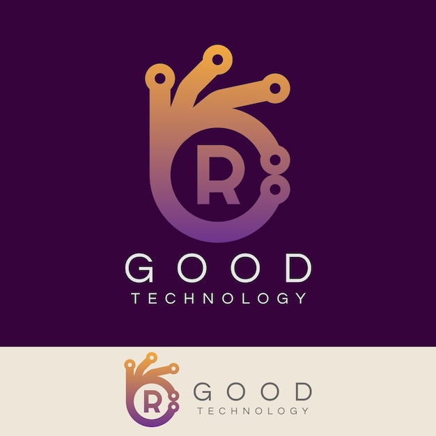 gute Technologie Anfangsbuchstabe R Logo Design